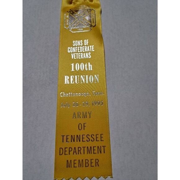 1995 SCV Sons Confed Veterans 100th Reunion Chattanooga TN Dept Member Ribbon - Picture 4 of 6